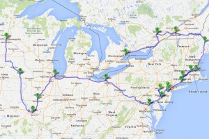 USA 2014 - mapa turné